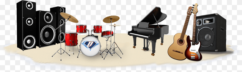 Musical Instruments On Beach Music All Instrument Hd, Keyboard, Musical Instrument, Piano, Guitar Png Image