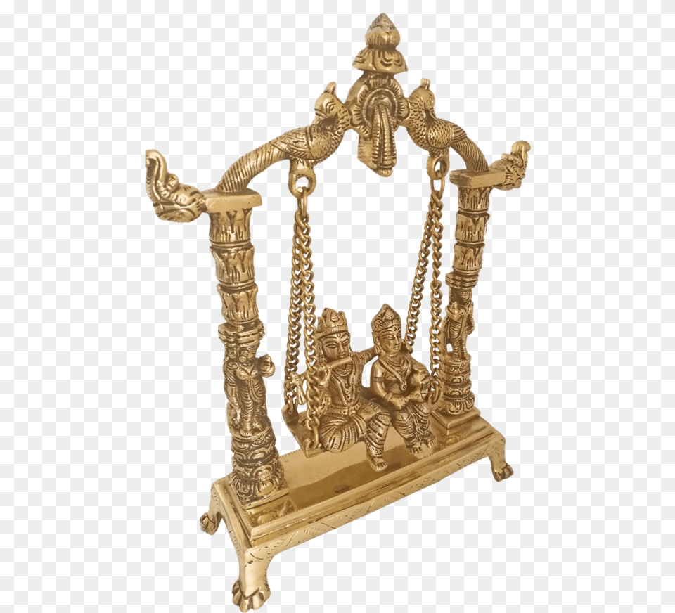 Musical Krishna Sitting With Radha In Julla And Playing Antique, Bronze, Adult, Wedding, Person Png