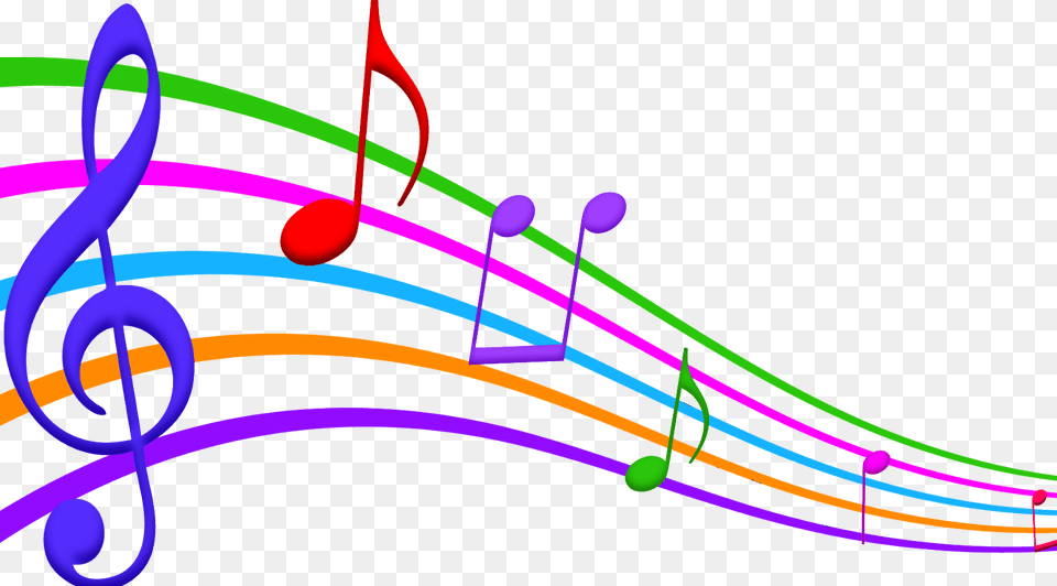 Musical Note Staff Color Clip Art Notas Musicales De Colores, Graphics, Light, Neon Free Png