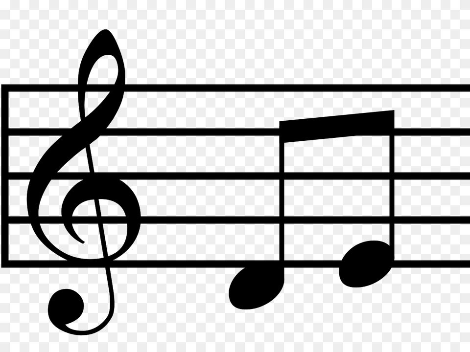 Musical Notes, Gray Free Png