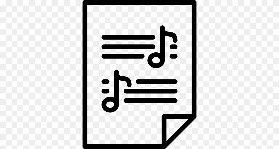 Musical Notes Clipart Music Score, Gray Free Png Download