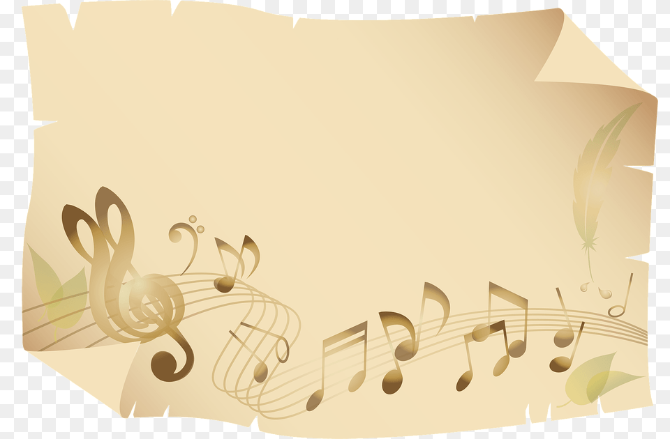 Musical Notes On Old Paper Clipart, Text Free Transparent Png