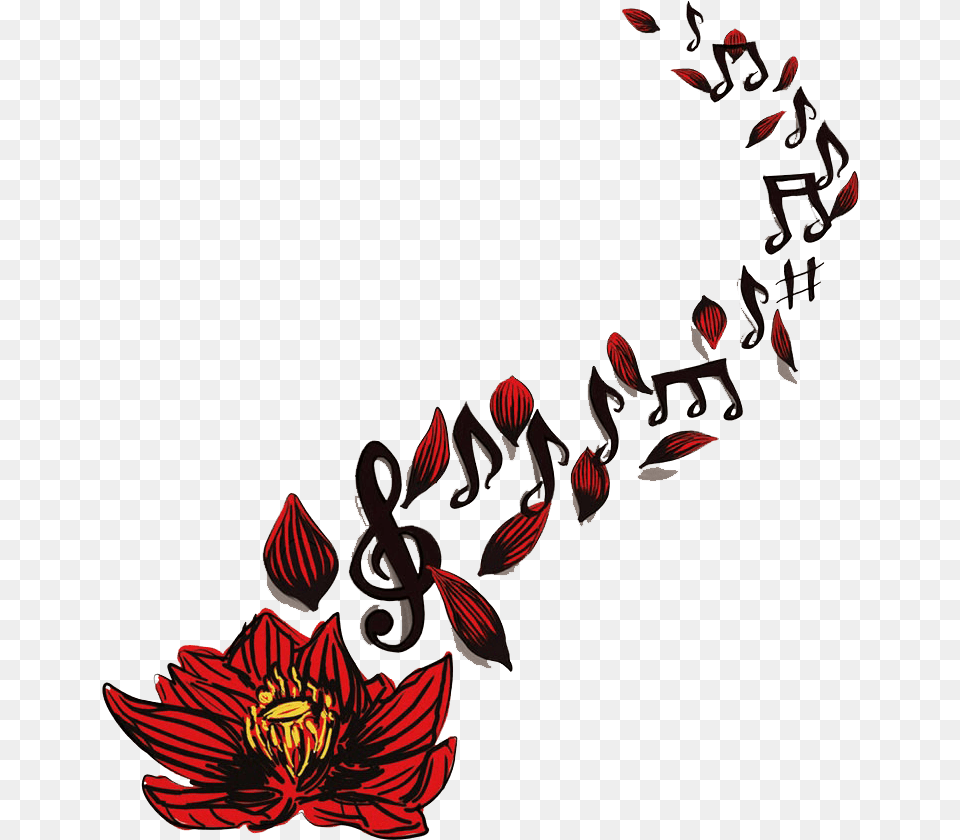 Musical Notes Tattoo Design, Art, Floral Design, Flower, Graphics Free Png