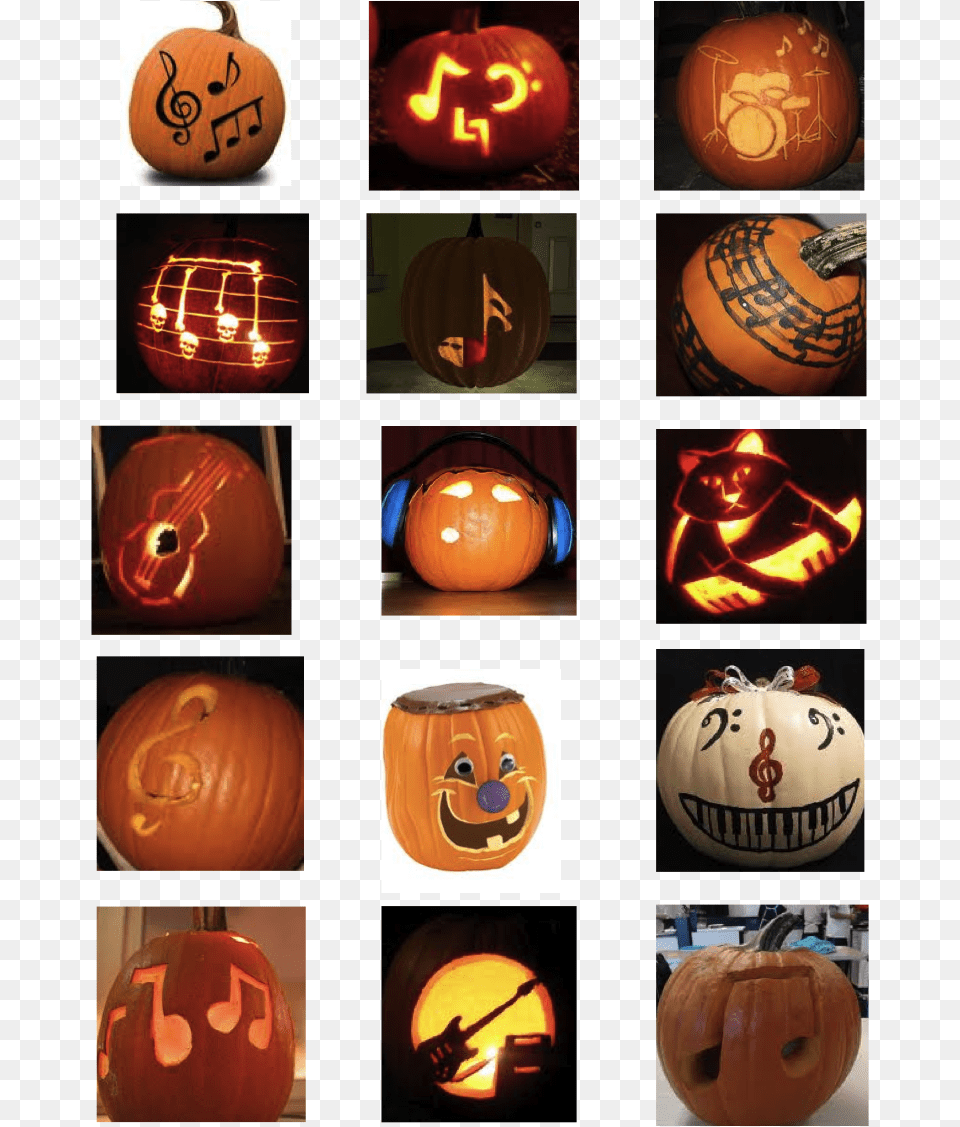 Musical Pumpkins Pumpkin Carvings Halloween 2015 Music Note Pumpkin Carving, Food, Plant, Produce, Vegetable Free Png