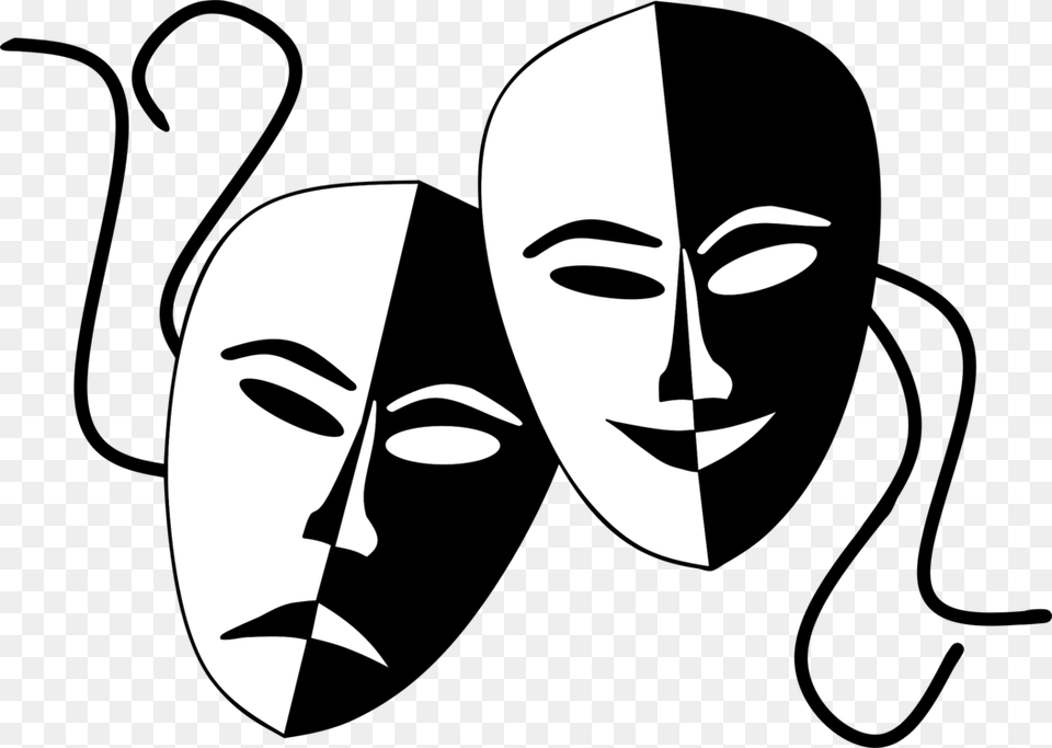 Musical Theatre Mask Drama Actor, Stencil, Adult, Female, Person Free Png Download