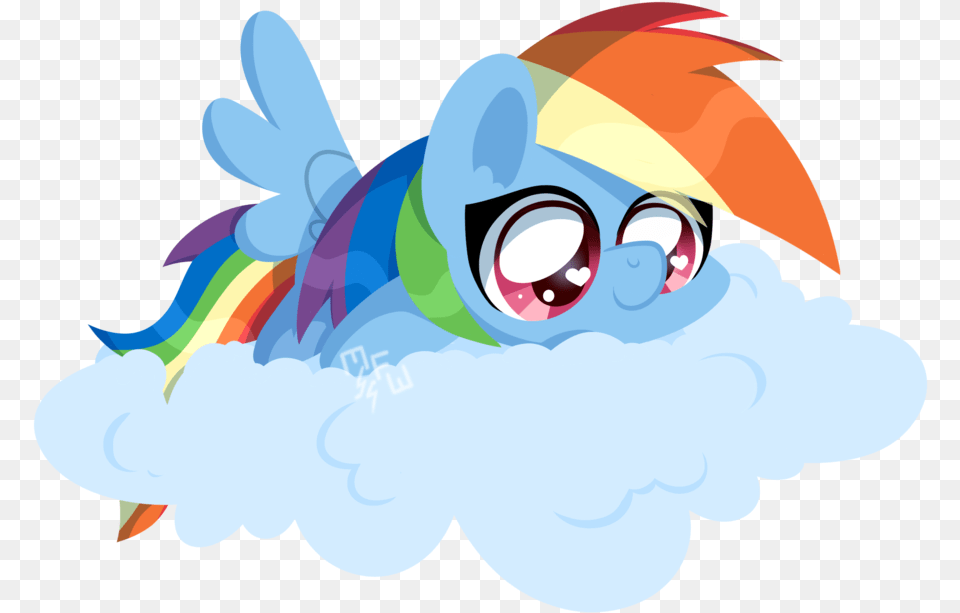 Musicfirewind Chibi Cloud Cute Heart Eyes Paint Rainbow Dash My Little Pony Cute, Art, Water, Swimming, Sport Png Image