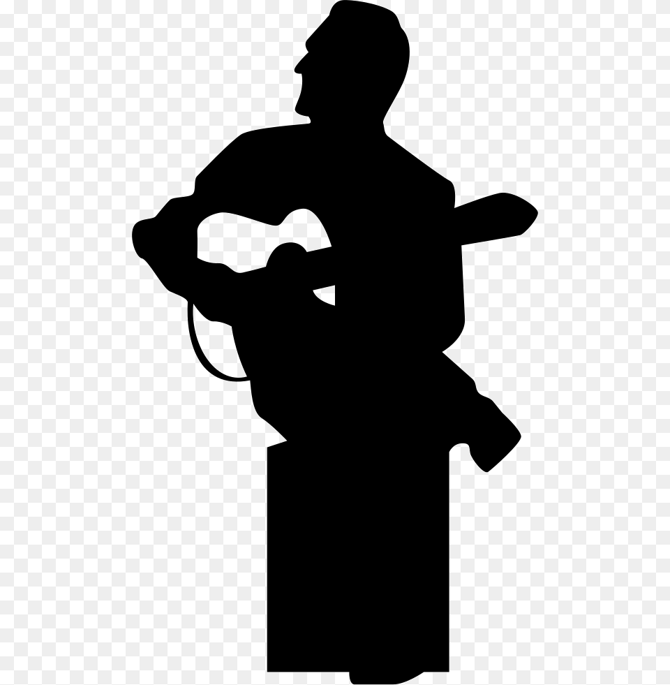 Musician Guitar Player Playing Flamenco Guitar, Silhouette, Adult, Male, Man Png