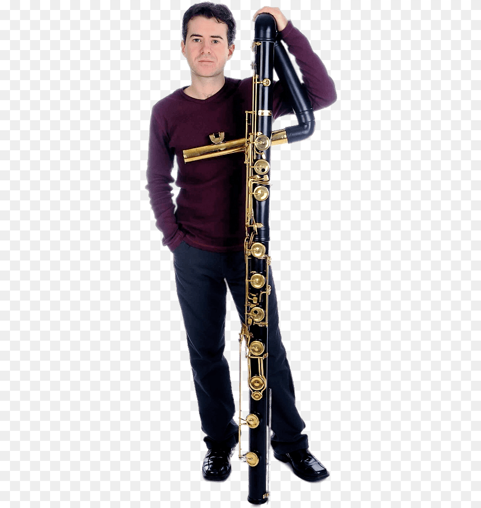 Musician Holding Contrabass Flute Contrabass Flute Price, Adult, Male, Man, Musical Instrument Free Png