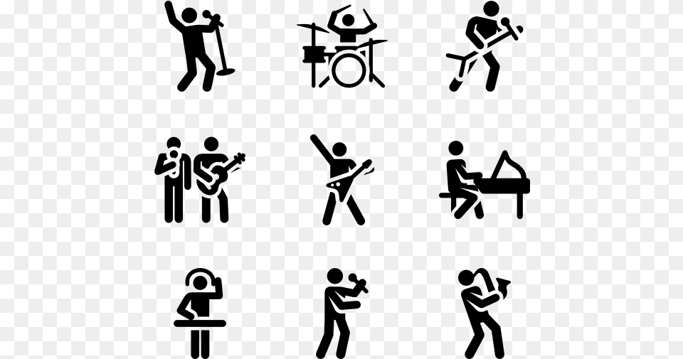 Musician Human Pictograms Orchestra Icon, Gray Png Image