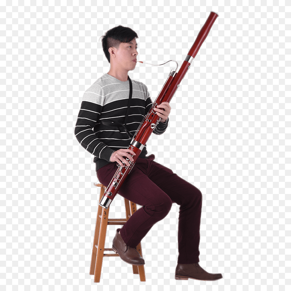 Musician Playing The Bassoon, Boy, Male, Musical Instrument, Oboe Png