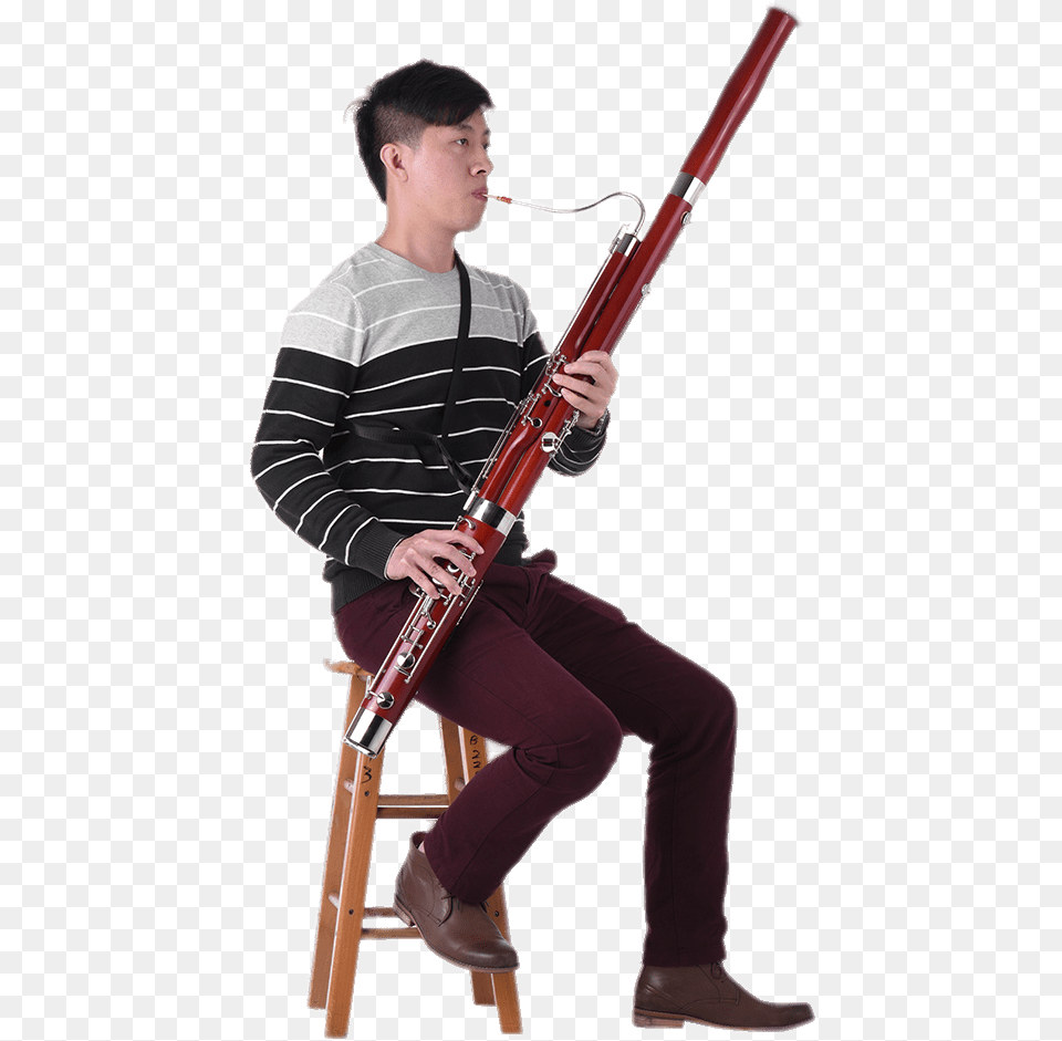 Musician Playing The Bassoon Ammoon Bassoon, Musical Instrument, Oboe, Boy, Male Png Image