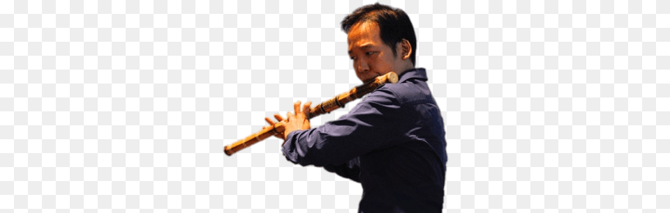 Musician Playing The Daegeum Flute Flute, Adult, Male, Man, Musical Instrument Png Image