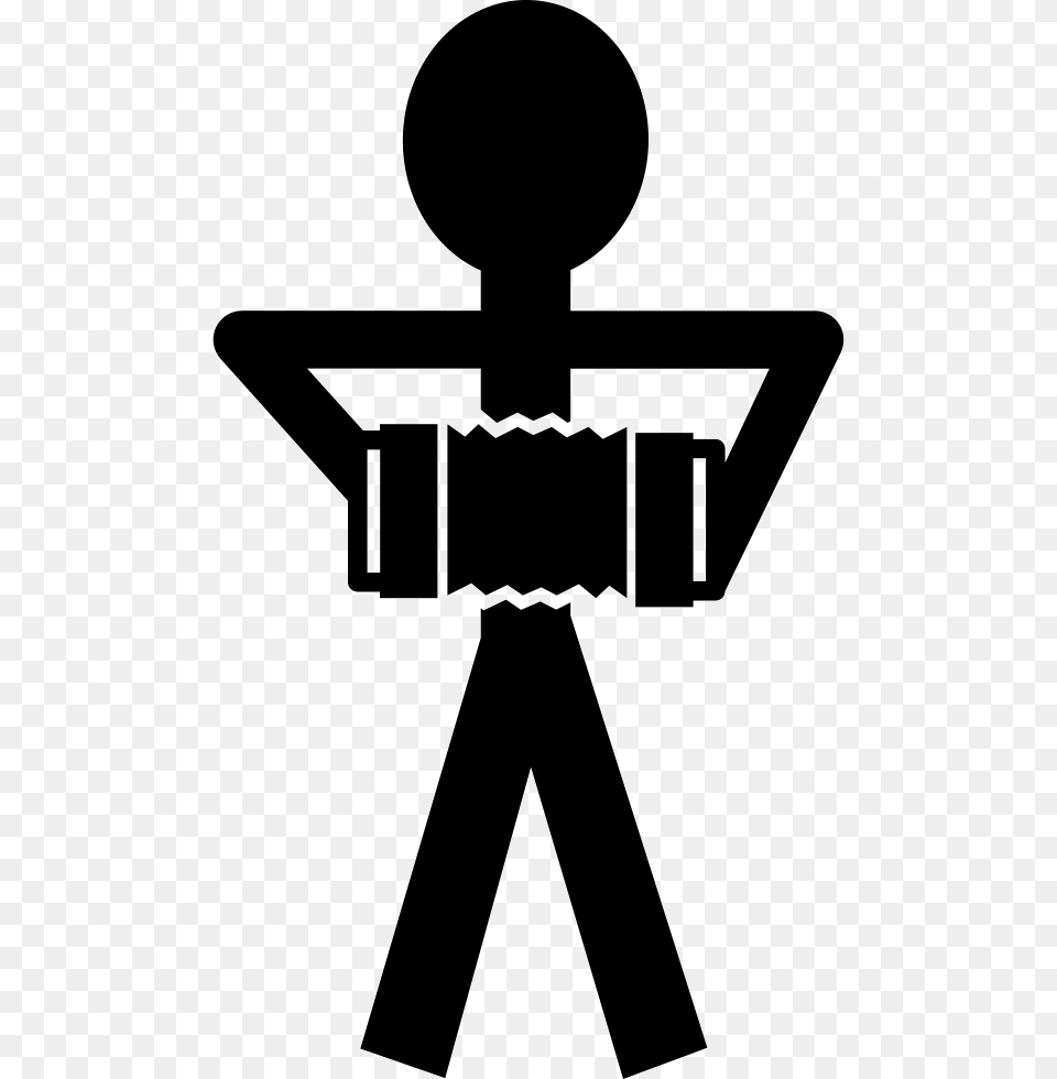Musician With Accordion, Stencil, Cross, Symbol, Sign Png Image