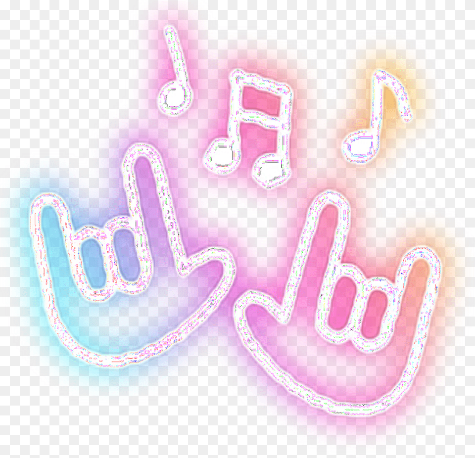 Musicnotes Neon Hands Music Notes Hands Neon Music Notes, Light Free Png Download