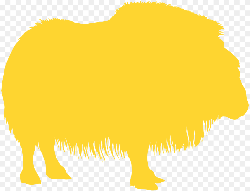 Musk Ox Silhouette, Livestock, Animal, Mammal, Buffalo Free Transparent Png