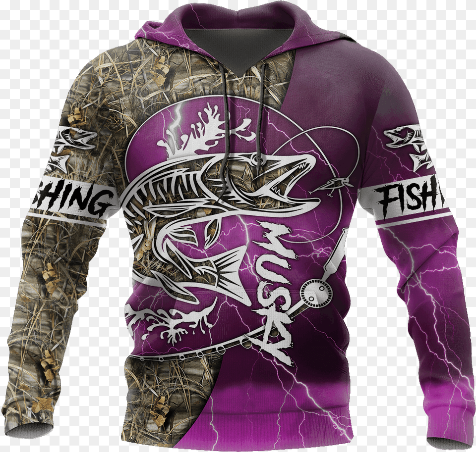 Musky Fishing All Printing Shirts For Men And Women Hoodie, Clothing, Knitwear, Long Sleeve, Sleeve Png Image