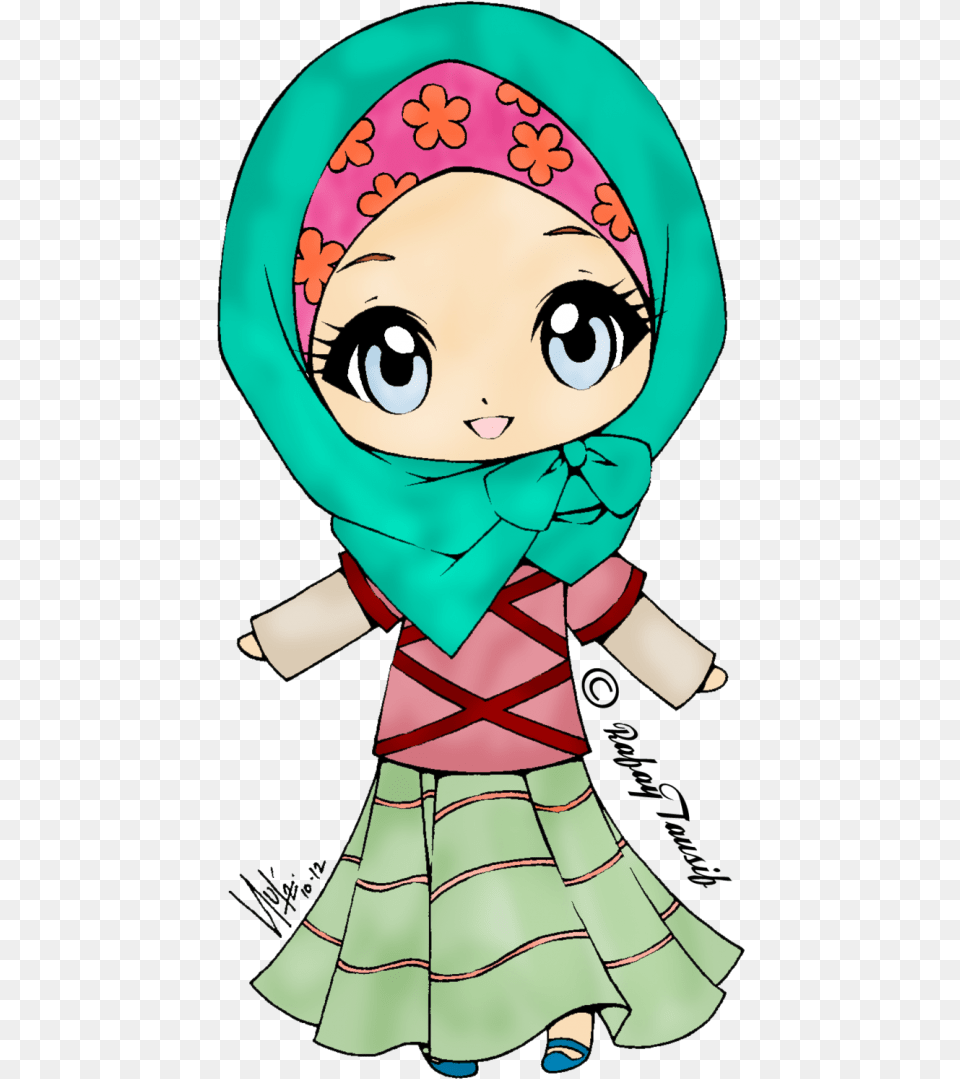 Muslim Girl Clipart Cute Cute Muslim Girl Cartoon, Baby, Person, Clothing, Dress Png Image