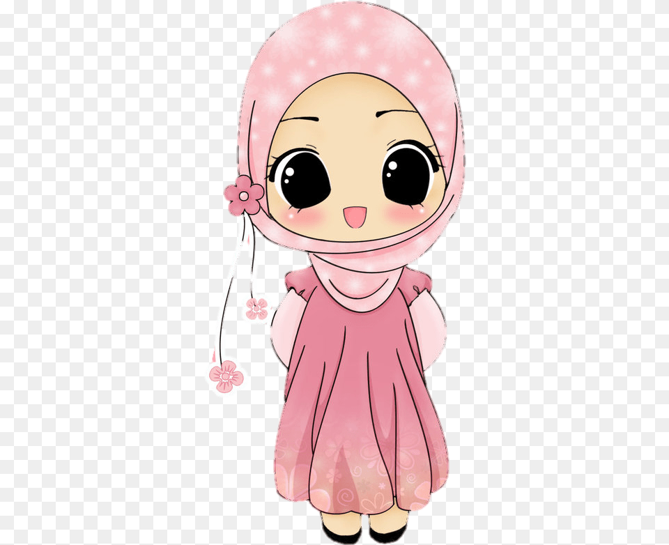 Muslim Girl Cute Chibi, Book, Comics, Publication, Snowman Free Transparent Png