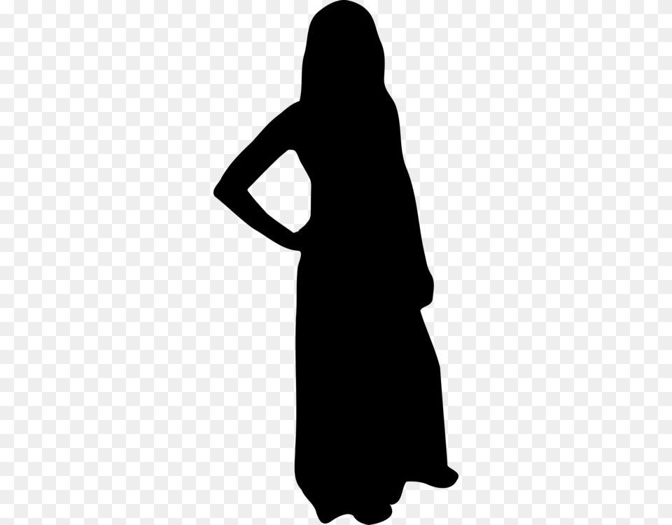 Muslim Girl Silhouette Islam Woman, Gray Png