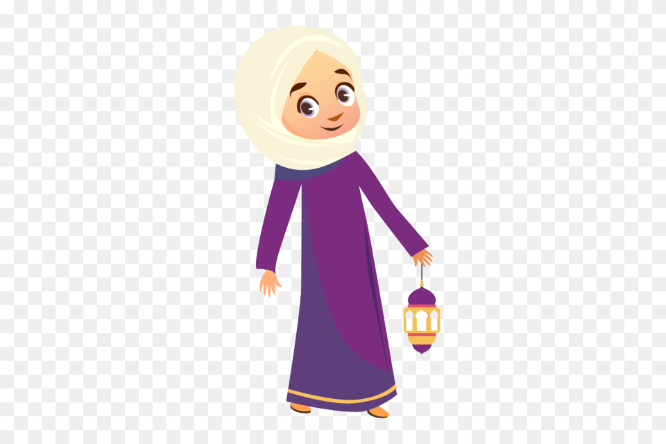 Muslim Girl With Hijab Element Eid Mubarak Calligraphy Fiter, Clothing, Long Sleeve, Sleeve, Baby Free Png Download