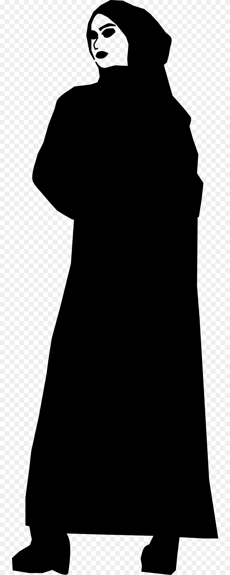 Muslim Silhouette Woman Photo Transparent Hijab Woman Silhouette, Gray Free Png