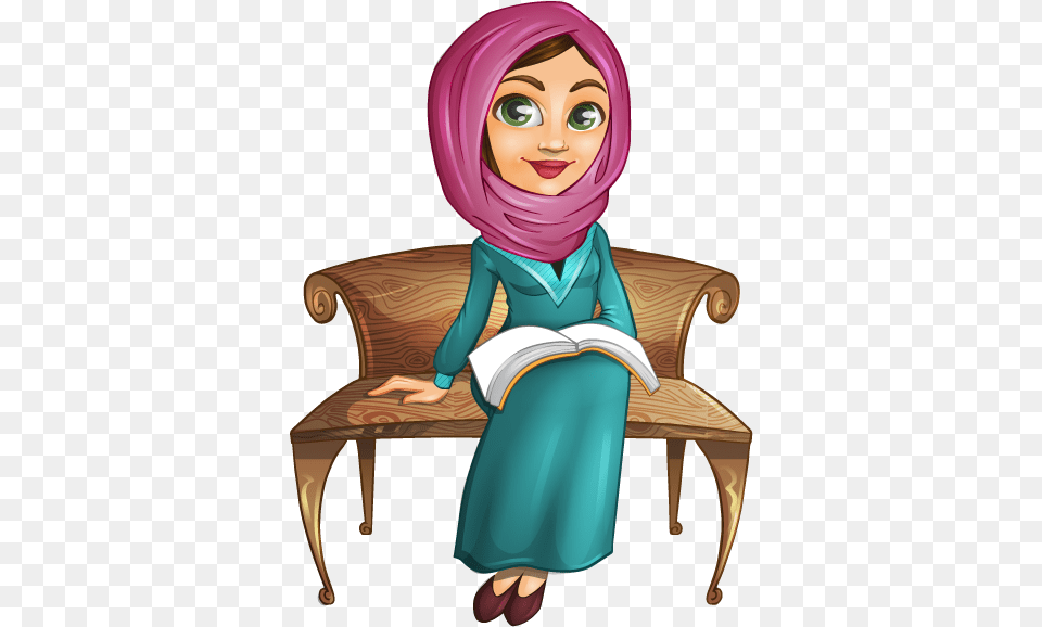 Muslim Woman Clipart, Book, Publication, Comics, Reading Png