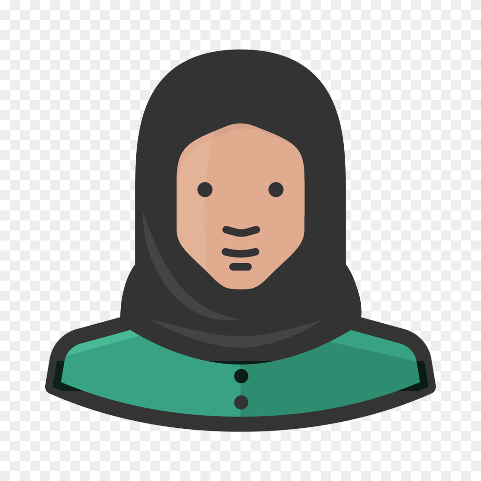 Muslim Woman Icon Avatars Iconset Diversity Avatars, Clothing, Hood, People, Person Png