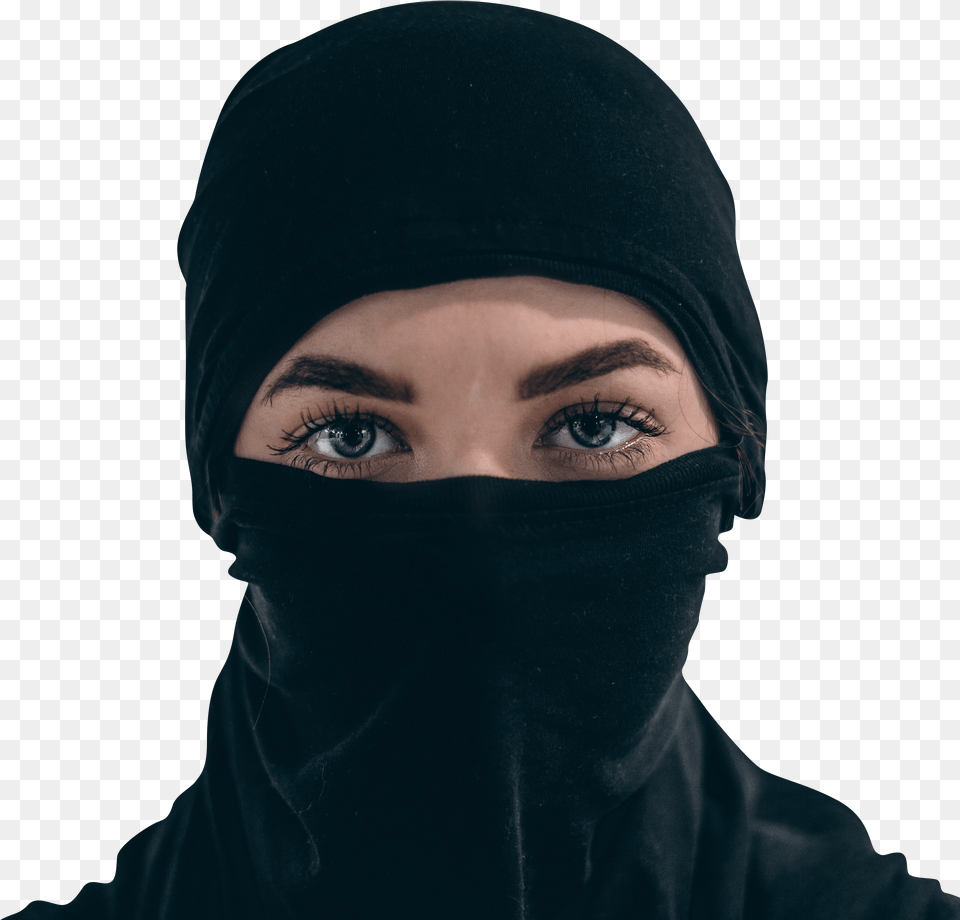 Muslim Woman Wearing Black Mask Png Image