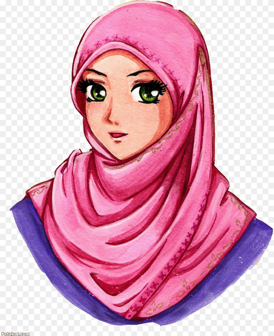 Muslimah Malay Woman Cartoon, Adult, Female, Person, Clothing Free Png Download