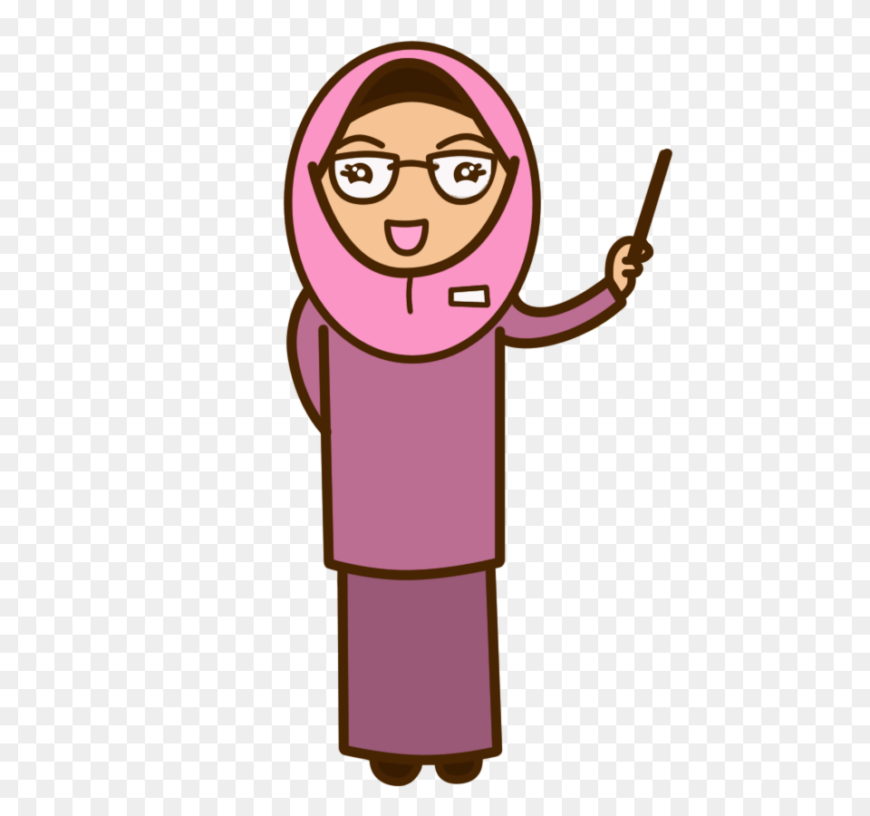 Muslimah Teacher Cartoon Image Muslim Teacher, Baby, Person, Face, Head Free Png