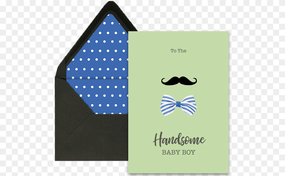 Mustache And Bow Newborn Greeting Card Polka Dot, Accessories, Formal Wear, Tie, Envelope Free Png Download