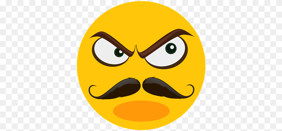 Mustache Angry Suspect Angry Face With Mustache, Head, Person, Astronomy, Moon Png Image