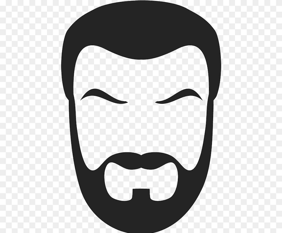 Mustache Beard Style White And Black, Head, Person, Stencil, Photography Free Transparent Png