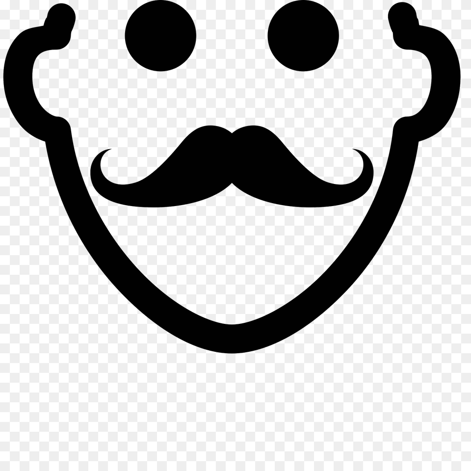 Mustache Icon, Gray Free Transparent Png