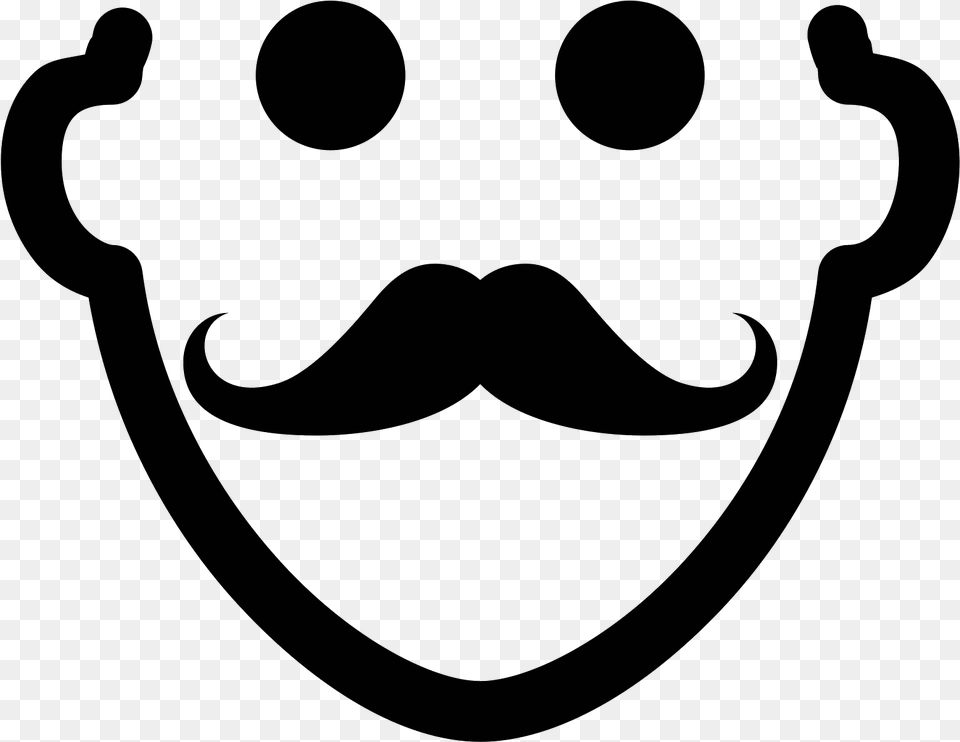 Mustache Icon Man With Mustache, Gray Png