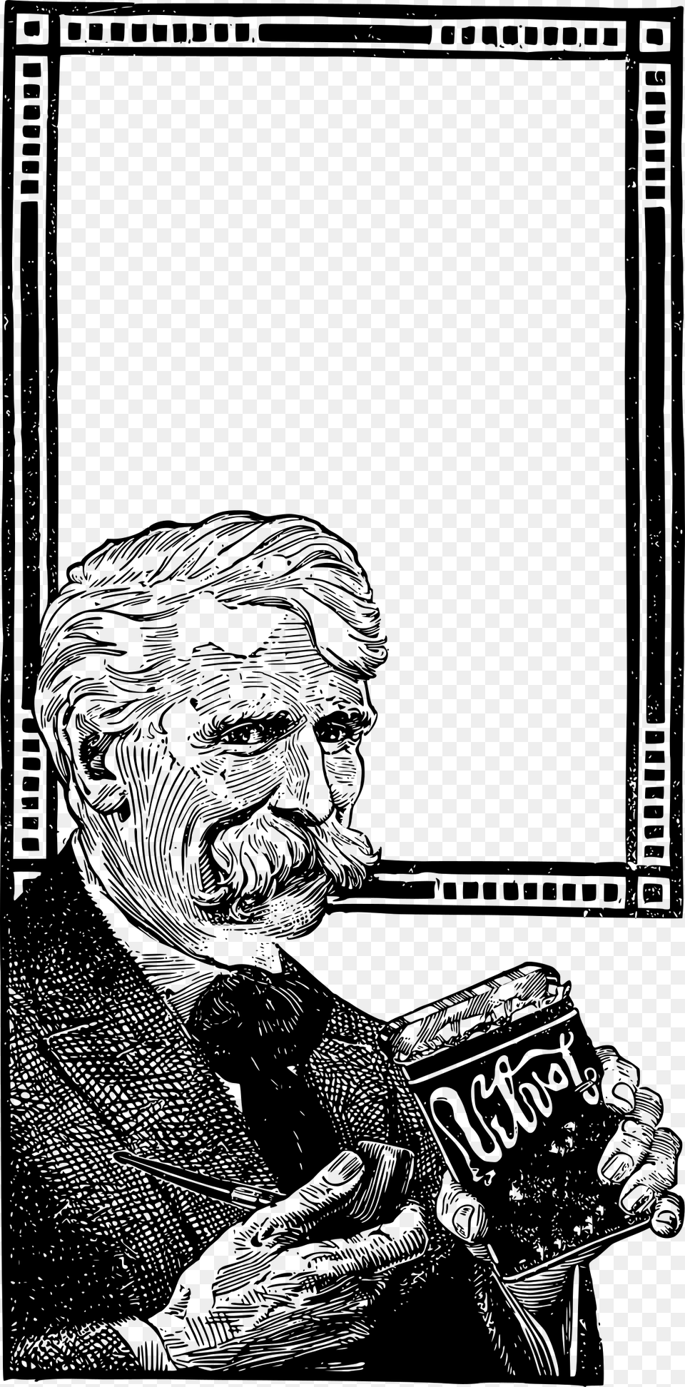 Mustache Man Frame Clip Arts Illustration, Gray Free Png