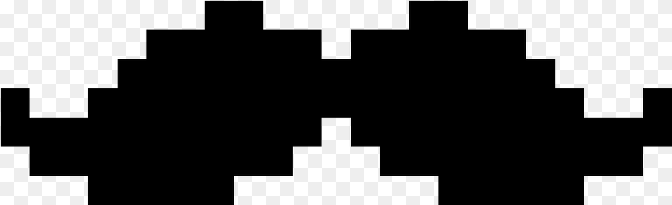 Mustache Pixel Art, Gray Png Image