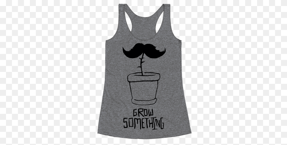 Mustache Racerback Tank Tops Lookhuman, Clothing, Tank Top, Plant, Person Free Png