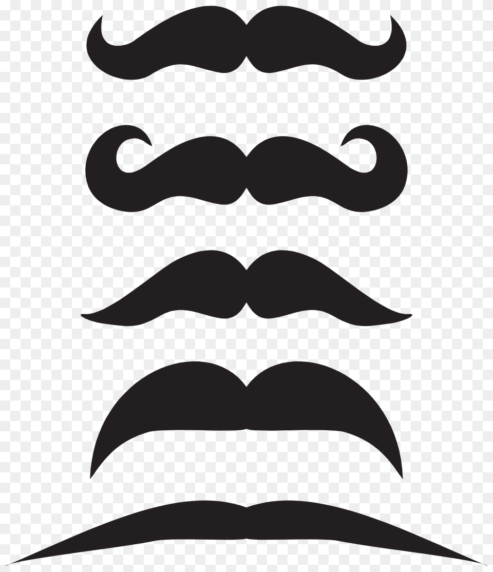 Mustache Set Clip Art, Gray Png Image