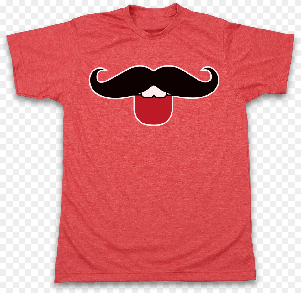 Mustache Tongue Short Sleeve, Clothing, Face, Head, Person Free Png Download