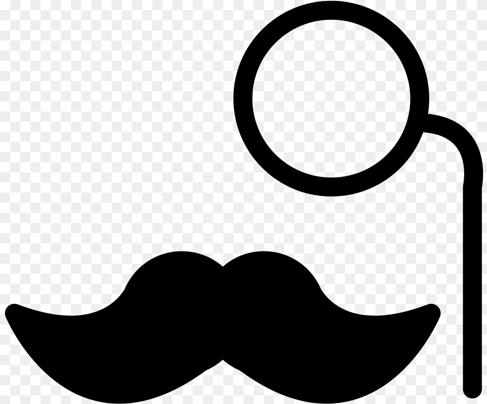 Mustache With Eye Lens Lente De Un Solo Ojo, Gray Free Transparent Png