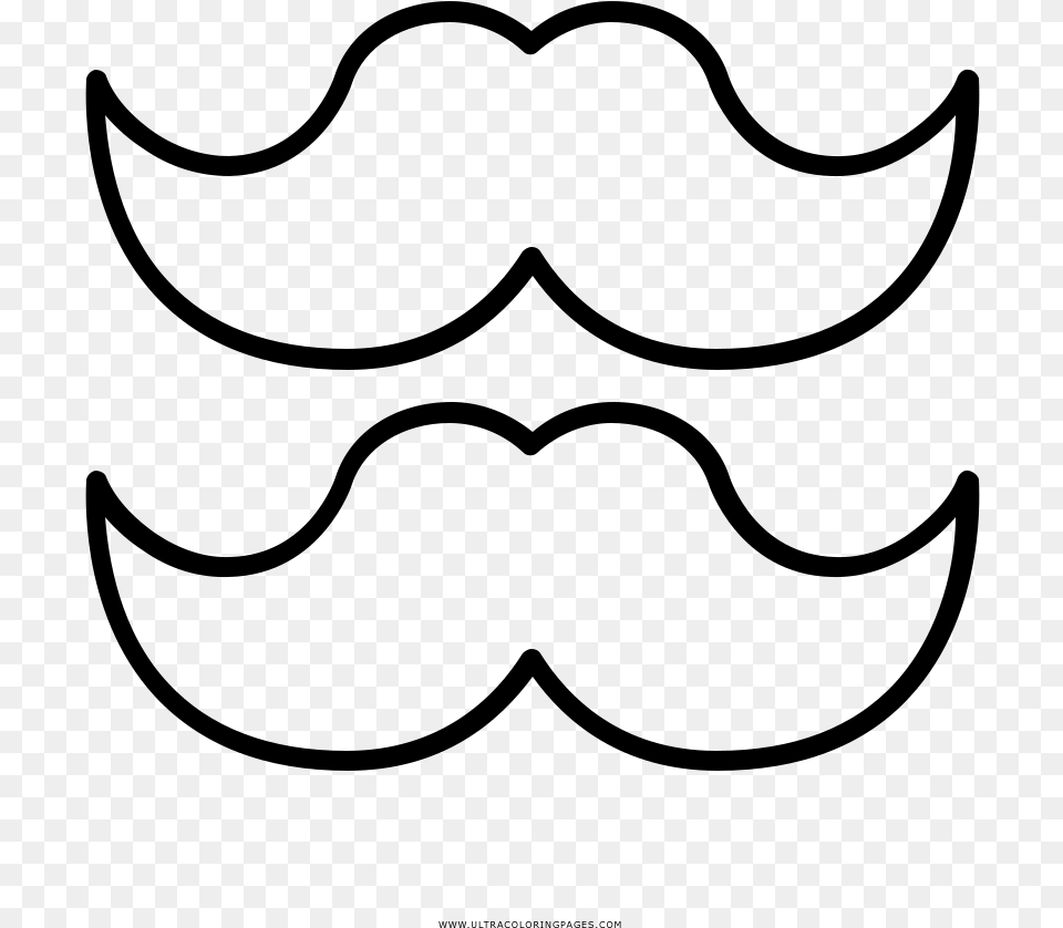 Mustaches Coloring, Gray Free Png