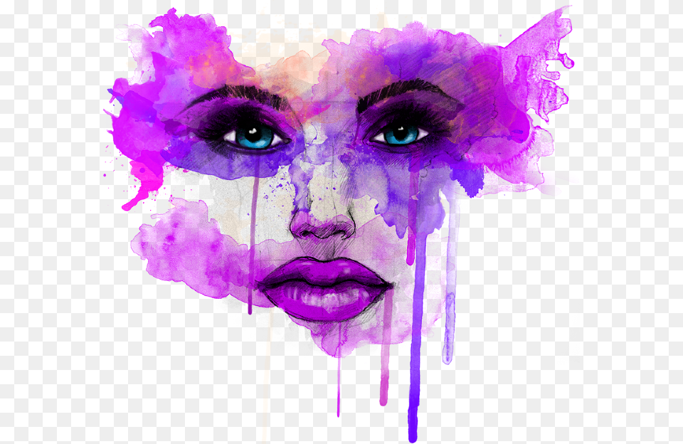 Mustafa Soydan Fashion Illustrations Fashion Face Illustration Watercolor, Purple, Head, Person, Photography Free Transparent Png