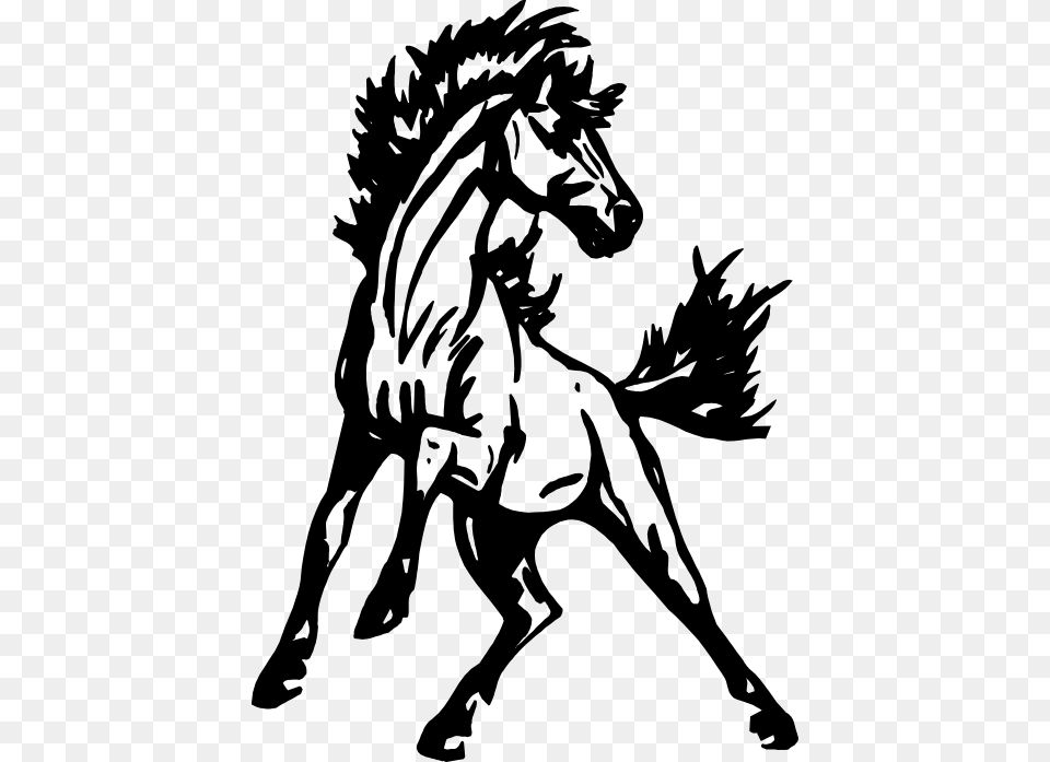 Mustang Clipart Face Aldine Senior High School Logo, Gray Png Image