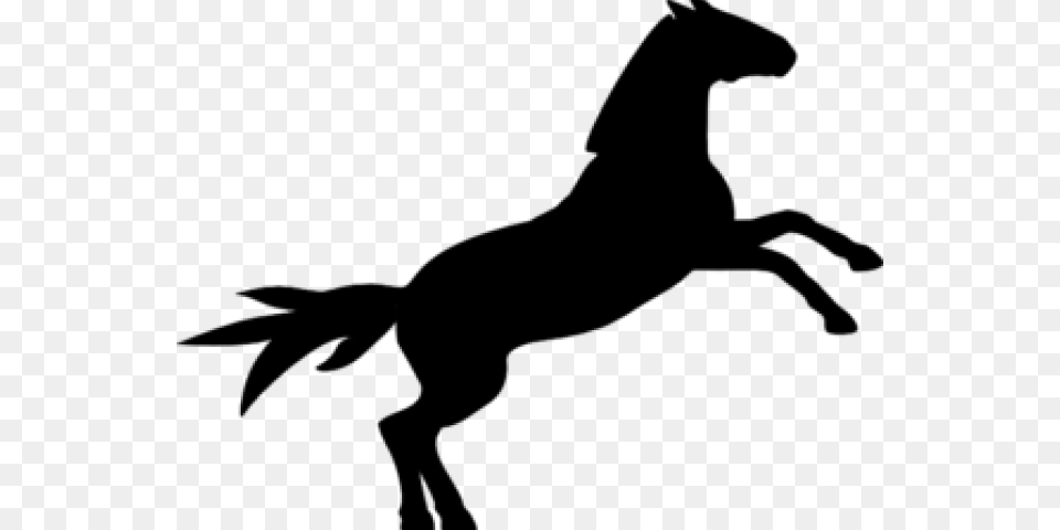 Mustang Clipart Kuda Black Horse Outline, Gray Free Png Download