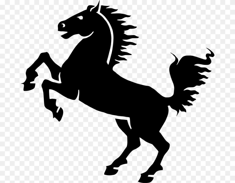 Mustang Friesian Horse Rearing Black Equestrian, Gray Free Transparent Png