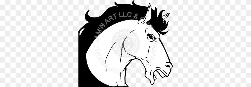 Mustang Head With Mouth Open Kickball Clipart, Animal, Mammal, Horse, Baby Free Transparent Png