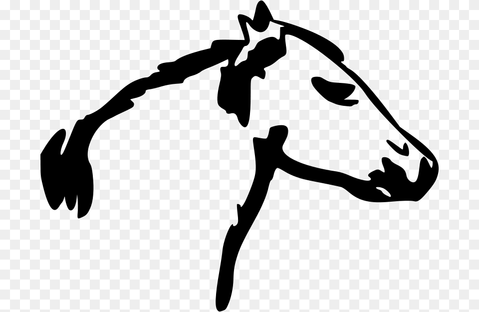 Mustang Horse Clipart, Gray Png