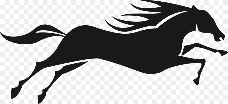 Mustang Horseamprider Equestrian Silhouette Running, Stencil, Animal, Colt Horse, Horse Png Image