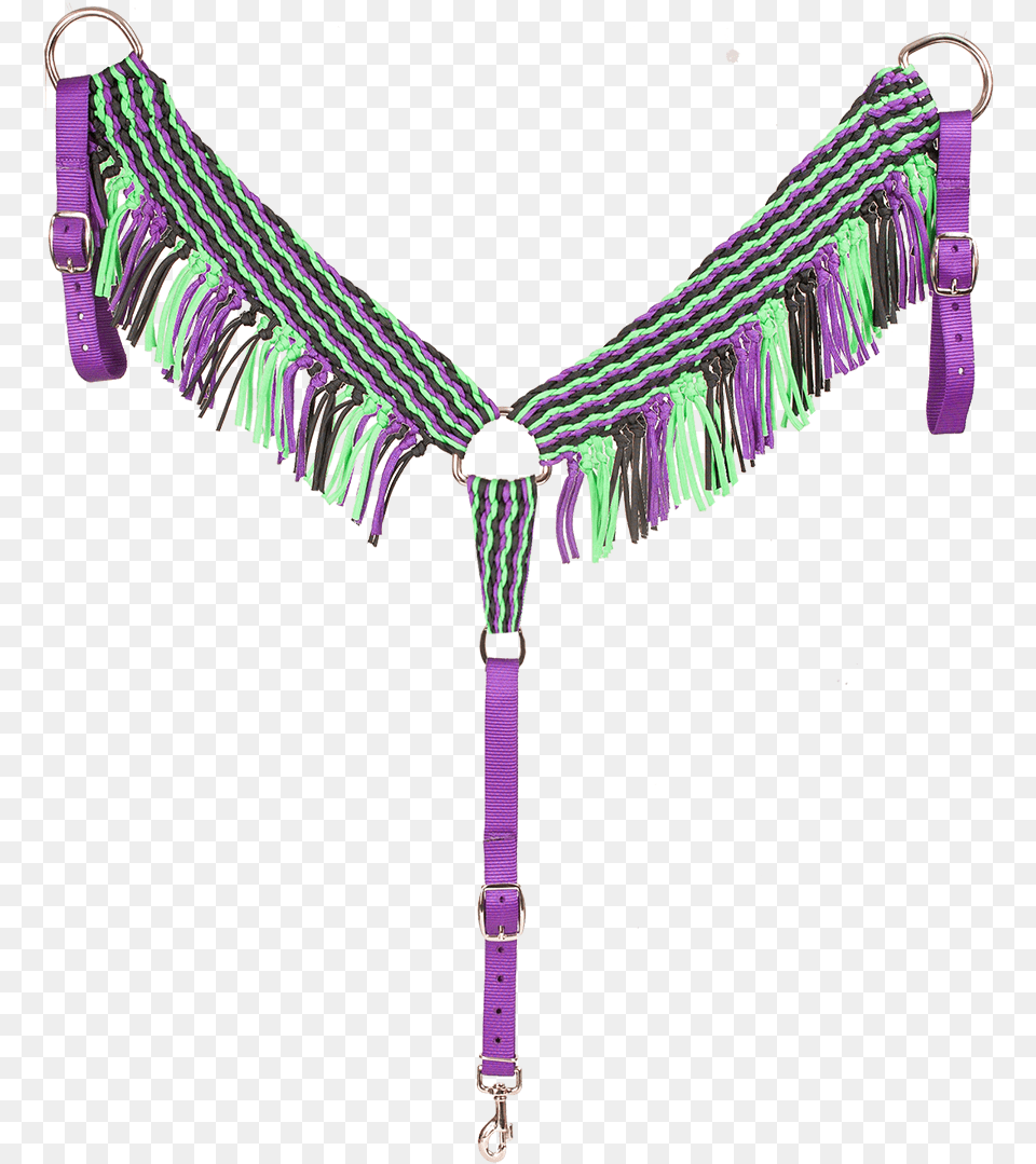Mustang Nylon Braided Breast Collar With Fringe Purplelimeblack Panties, Accessories, Jewelry, Necklace, Purple Png